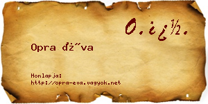 Opra Éva névjegykártya