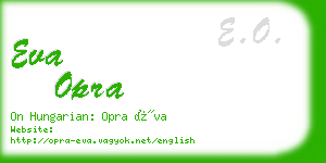 eva opra business card
